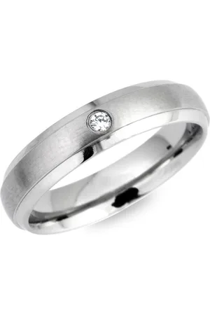 Unique Fingerring Ring Edelstahl schlicht rund 5mm Zirkonia R9150cz - Verkäufer: Jewelry GmbH