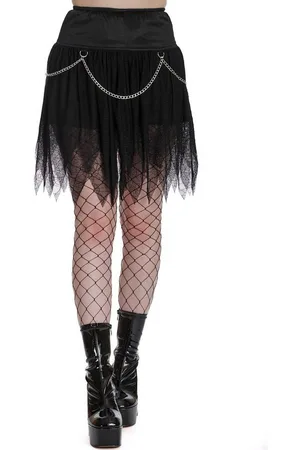 Banned Retro A-Linien-Rock Desdemona Gothic Chain Skirt Spinnenetz Tüll Ketten - Verkäufer: Schompi Trading e.K.