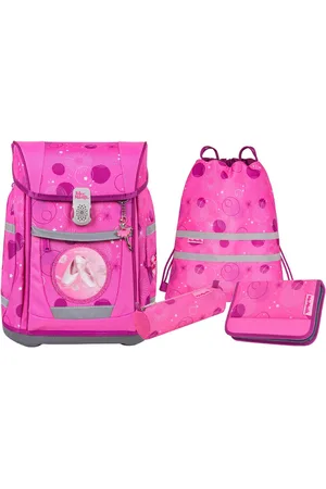 McNeill Schulranzen Tenero, Pinky (Set, 5-tlg), inkl. Federmäppchen, Turnbeutel, Schlamperrolle & Motivmagnet