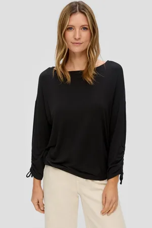 QS by s.Oliver 3/4-Arm-Shirt Langarmshirt mit Raffung an den Ärmeln Raffung - Verkäufer: