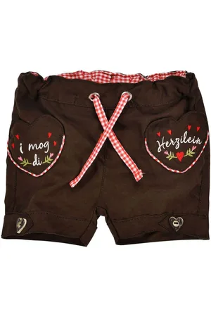 BONDI Trachtenlederhose Mädchen Kunstleder Shorts Hose 