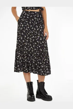 Tommy Hilfiger A-Linien-Rock TJW FLORAL RUFFLE MIDI SKIRT EXT Webrock Große Größen