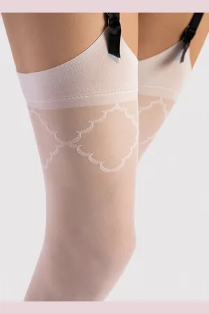 Fiore di Lucia Milano Strapsstrümpfe Sensual (Packung, 1 Paar) luxuriöse Strapsstümpfe 20DEN mit Rautenmuster am Strumpfband - Verkäufer: chic4home