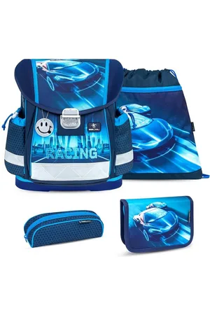 Belmil Rucksack Rucksack ergonomisches Schulranzen-Set 4-teilig "Racing Blue Neon" - Verkäufer: miniHeld ®