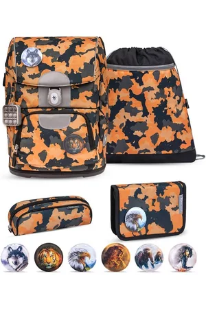 Belmil Rucksack Rucksack Motion ergonomisches SchulranzenSet 5-teil. Orange Camouflage - Verkäufer: miniHeld ®