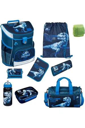 SCOOLI Schulranzen Campus Fit (Set, 9-tlg., inkl. Federmappe und Sporttasche), Jurassic World Dinosaurier Schultasche 1. Klasse - Verkäufer: Familando
