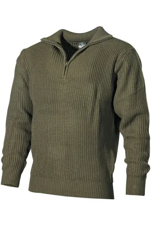 MFH Rundhalspullover Pullover, "Troyer", oliv, mit Reißverschluss - Verkäufer: Vehi Mercatus