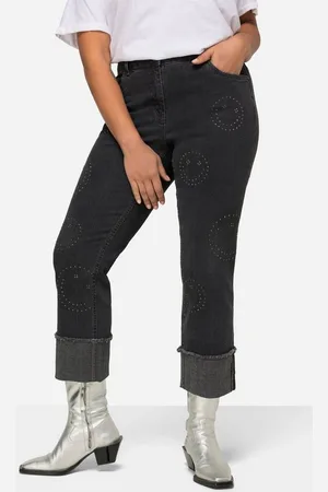 Angel of Style Regular-fit-Jeans Jeans Smiley-Muster Ziersteine 5-Pocket - Verkäufer: Popken Fashion Group