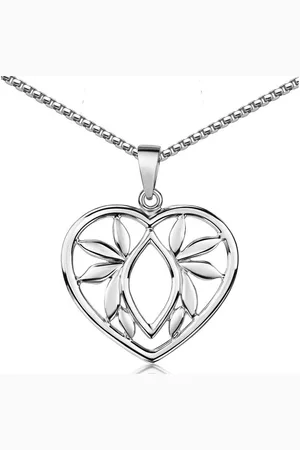 Materia Kettenanhänger Herz Anhänger mit Cut Outs Ornamente KA-189, 925 Sterling Silber, rhodiniert - Verkäufer: Schmuck
