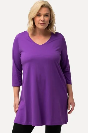 Ulla Popken Longshirt Longshirt A-Linie V-Ausschnitt 3/4-Arm - Verkäufer: Popken Fashion Group