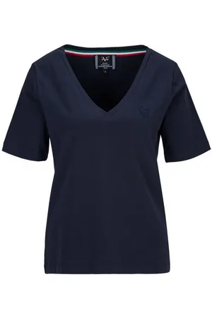 19V69 Italia T-Shirt BAILA Damen Basic V-Ausschnitt Kurzarm-Shirt (XS-XXL) - Verkäufer: Marco GmbH