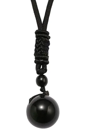 Firetti Kette mit Anhänger Schmuck Geschenk Halsschmuck Halskette Kugel, Made in Germany - mit Obsidian