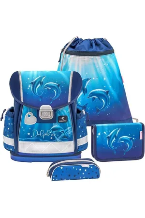 Belmil Rucksack Rucksack ergonomisches Schulranzen-Set 4-teilig Dolphins mit Brustgurt - Verkäufer: miniHeld ®