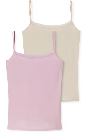 Schiesser Spaghettitop "Cotton Lace" (2er-Pack) mit femininem Spitzenband am Dekolleté