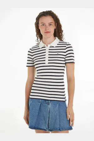 Tommy Hilfiger Poloshirt 1985 SLIM PIQUE STRIPE POLO SS mit dezenter Logostickerei