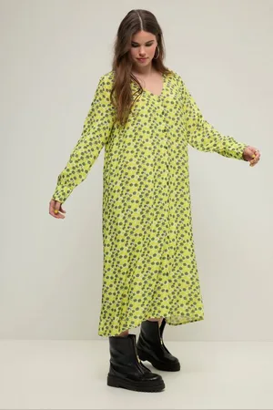 STUDIO UNTOLD Jerseykleid Maxikleid A-Line Allover-Print V-Ausschnitt - Verkäufer: Popken Fashion Group