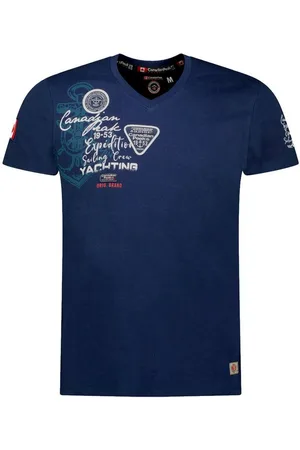 Canadian Peak T-Shirt Jademoreak V-Neck T-Shirt mit Label Patch und Print, aus Baumwolle - Verkäufer: Sportwelt Mickan
