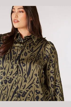 Apricot Langarmshirt gemustert, mit Knopfleiste - Verkäufer: