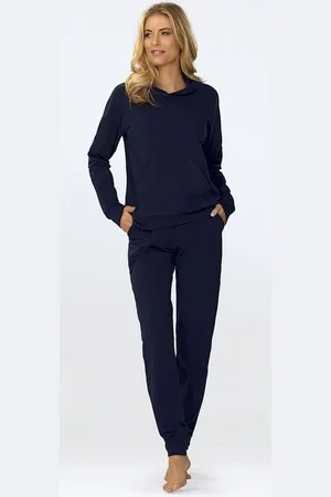 DKaren Freizeitanzug Damen Jogginganzug Hausanzug Baumwolle (Set, 2-tlg., Kapuzenpullover + Sweathose), Baumwolle - Verkäufer: Makoma