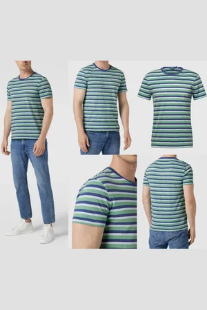 Ralph Lauren T-Shirt Gauze Streifen Custom Slim Fit Gerippter Rundhalsausschnitt, gesticktes Branding auf der Brust - Verkäufer: eldigo