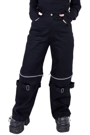 Heartless Stoffhose Darcy Gothic Pants Zip Off Hose Rave Trousers Weites Bein - Verkäufer: Schompi Trading e.K.