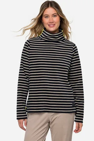 Laurasøn Sweatshirt Pullover geringelter Fleece Stehkragen Langarm - Verkäufer: Popken Fashion Group