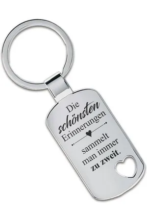 Lieblingsmensch Schlüsselanhänger Die schönsten Erinnerungen sammelt man immer zu zweit. (Schlüsselanhänger mit Gravur, inklusive Schlüsselring), Robuste und filigrane Lasergravur - Verkäufer: