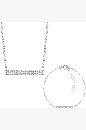 ALEXANDER YORK Schmuckset Kette mit Anhänger und Armband STAB Zirkonia, 2-tlg., 925 Sterling Silber - Verkäufer: