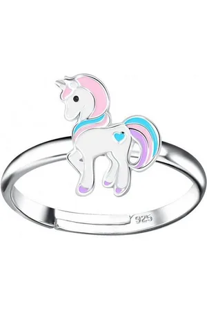 ALEXANDER YORK Silberring EINHORN HERZ hellrosa, 925 Sterling Silber - Verkäufer: