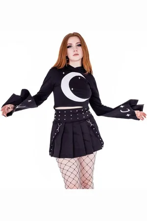 Vixxsin A-Linien-Rock Lorena Gothic Goth Riemen Metal Nieten Strapsen Punk Skirt - Verkäufer: Schompi Trading e.K.