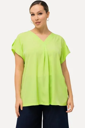 Ulla Popken Druckbluse Bluse Oversized V-Ausschnitt Zierfalten Halbarm - Verkäufer: Popken Fashion Group