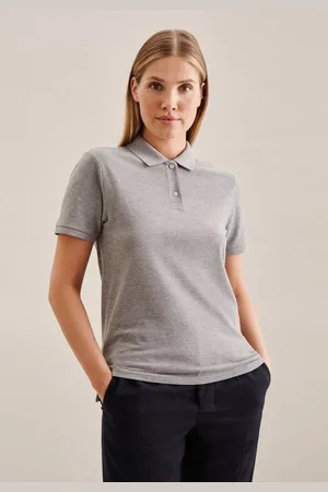 Seidensticker Poloshirt Schwarze Rose Kurzarm Kragen Uni