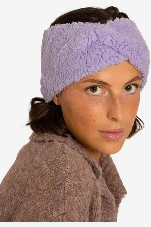 SASSYCLASSY Stirnband Weiches Stirnband Damen in Teddy Textil Winter Warmes Kopfband aus flauschigem Strickmaterial Schwarz Weiß Lilla - Verkäufer: