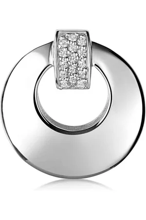 Materia Runder Anhänger Hochglanz Optik mit Zirkonia weiß KA-435, 925 Sterling Silber, rhodiniert - Verkäufer: Schmuck