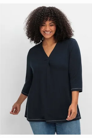 Sheego 3/4-Arm-Shirt Große Größen in leichter A-Linie