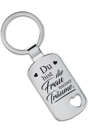 Lieblingsmensch Schlüsselanhänger Du bist die Frau meiner Träume - ein tolles Geschenk &Glücksbringer (Schlüsselanhänger mit Gravur, inklusive Schlüsselring), Robuste und filigrane Lasergravur - Verkäufer: