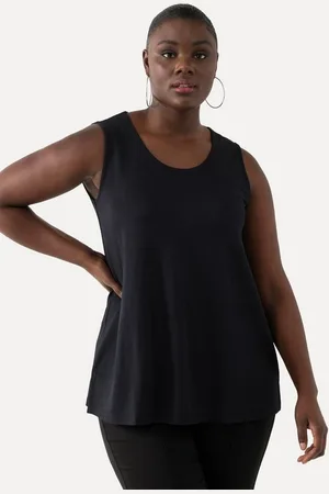 Ulla Popken Longtop Slinkytop Piqué A-Linie Rundhals ärmellos - Verkäufer: Popken Fashion Group