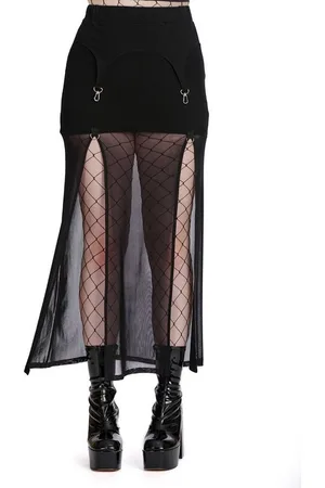 Banned Retro A-Linien-Rock Moody Melody Industrial Goth Tüll Schlitzrock - Verkäufer: Schompi Trading e.K.