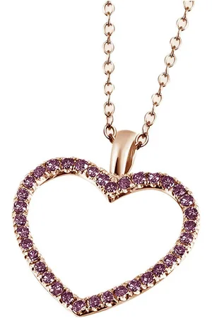 Firetti Kette mit Anhänger Schmuck Geschenk Gold 375 Gold 585 Halsschmuck Halskette Herz, mit Tsavorit, Rubin, Saphir oder Brillanten