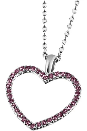 Firetti Kette mit Anhänger Schmuck Geschenk Gold 375 Gold 585 Halsschmuck Halskette Herz, mit Tsavorit, Rubin, Saphir oder Brillanten