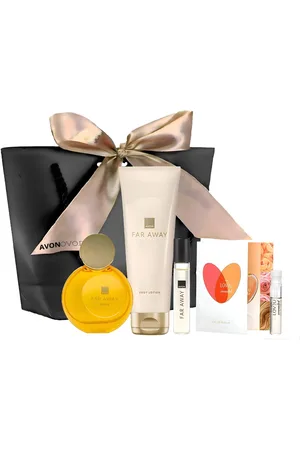 Avon Eau de Parfum FAR AWAY Spray 50ml, Körperlotion 125ml, Taschenspray 10ml Damenset, 5-tlg., Exotischer Duft mit blumig-warmen Noten - Verkäufer: Cultzen