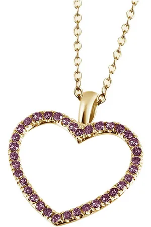 Firetti Kette mit Anhänger Schmuck Geschenk Gold 375 Gold 585 Halsschmuck Halskette Herz, mit Tsavorit, Rubin, Saphir oder Brillanten