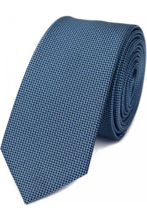 Fabio Farini Krawatte Herren Krawatten Blautöne - klassische Männer Schlipse in 6cm (ohne Box, Kariert) Schmal (6cm), Schwarz Blau Struktur - Cobalt Salts/Black - Verkäufer: