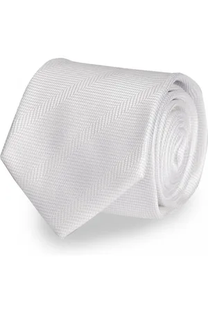 Fabio Farini Krawatte verschiedenfarbige Helle Herren Schlips in 8cm (ohne Box, Gestreift) Breit (8cm), Struktur - Glacier White - Verkäufer: