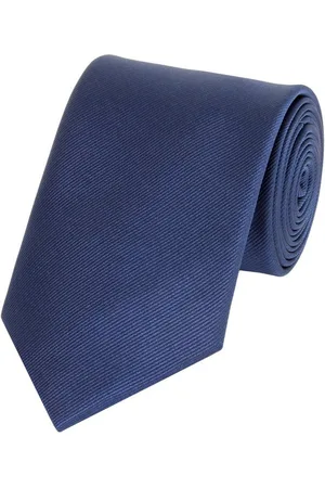 Fabio Farini Krawatte elegante Dunkelblaue Herren Krawatten - Schlips in 8cm (ohne Box, Unifarben) Breit (8cm), Enzianblau - Verkäufer: