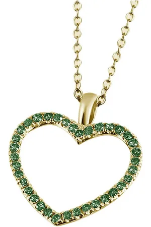 Firetti Kette mit Anhänger Schmuck Geschenk Gold 375 Gold 585 Halsschmuck Halskette Herz, mit Tsavorit, Rubin, Saphir oder Brillanten