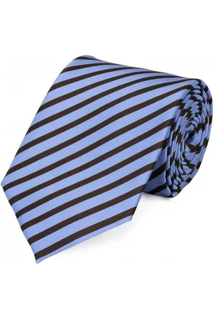Fabio Farini Krawatte Herren Krawatte Blautöne - verschiedene Blaue Männer Schlips in 8cm (ohne Box, Gestreift) Breit (8cm), Summer Blue/Black - Verkäufer: