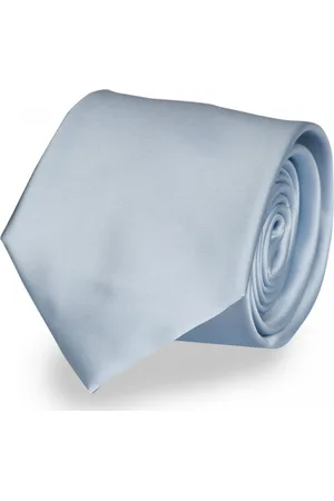 Fabio Farini Krawatte Herren Krawatten Blautöne - klassische Männer Schlipse in 8cm Breite (ohne Box, Unifarben) Breit (8cm), Silbern Blau Uni Einfarbig - French Silver - Verkäufer: