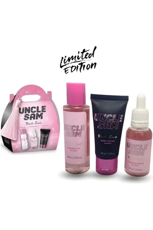 UNCLE SAM Pflege-Set mit Shower Gel, Hyaluron-Serum und Body Lotion, Ideal zum Verscchenken/Reisen - Verkäufer: Sibastore GmbH
