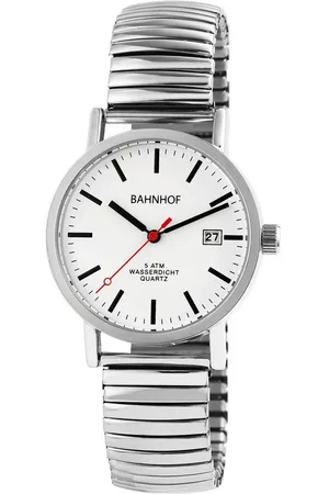 Bahnhof Quarzuhr BA003 Herrenuhr mit Edelstahlzugarmband, Herrenuhr Edelstahl - Verkäufer: Shaghafi GmbH